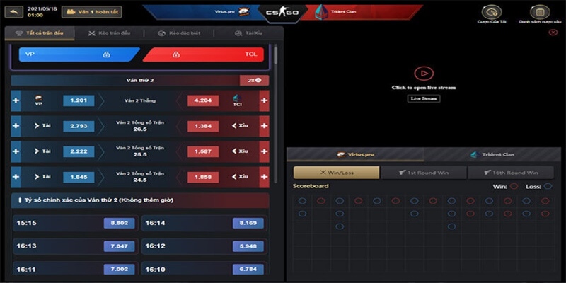Một số kèo cược CS GO phổ biến tại FB88